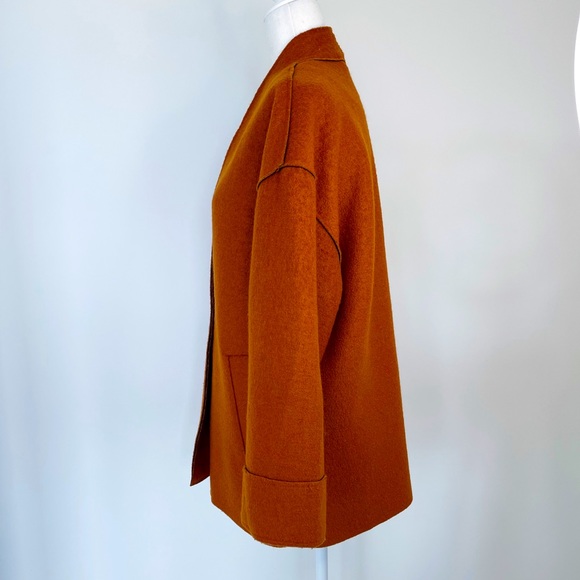 NWOT Warehouse Modern Bonded Rust Coat - Picture 6 of 11